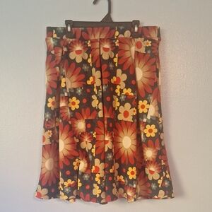 LuLaRoe A-Line Skirt - Vibrant Red, Yellow, and Black Floral